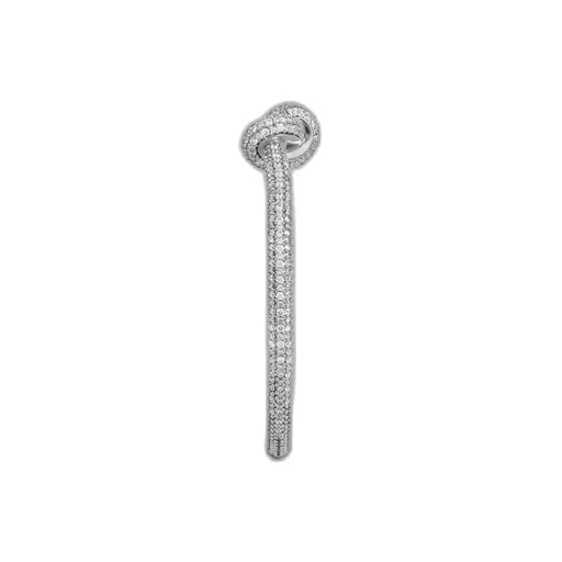 Knot Sparkle Cuff In Strass And Brass With Rhodium Finish