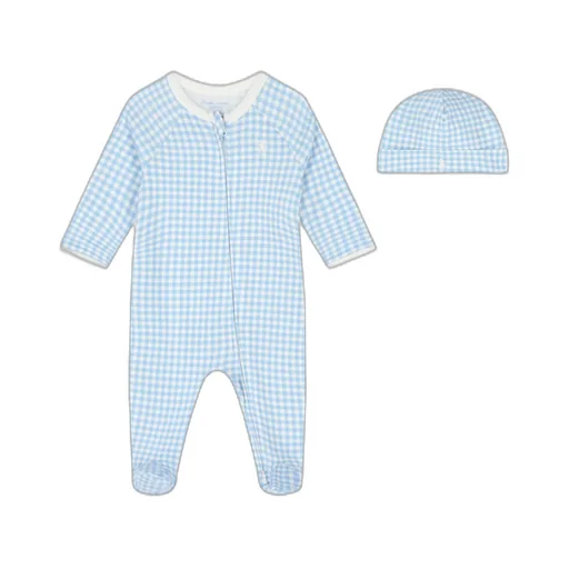 Plaid Jumpsuit And Hood Two-Piece Set