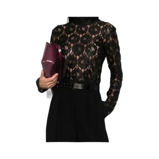 Lace Mock-Neck T-Shirt