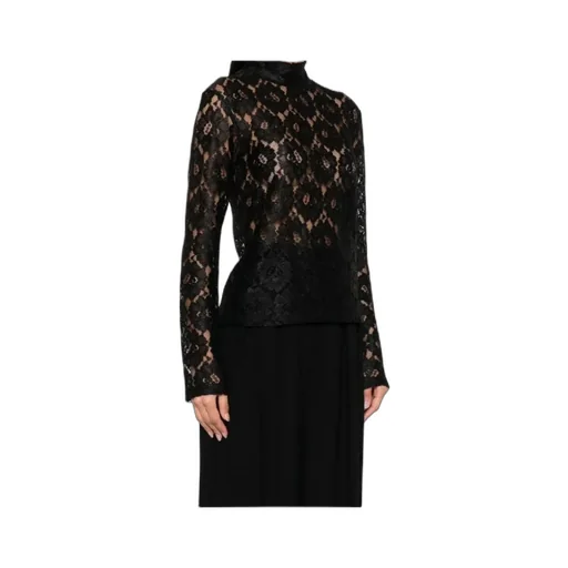Lace Mock-Neck T-Shirt