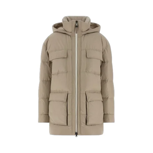 Brunello Cucinelli Knitted Neck Down Jacket