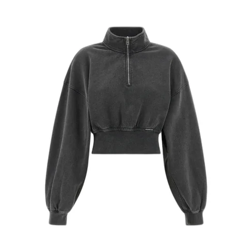 Alexander Wang High-Neck Cropped Sweatshirt