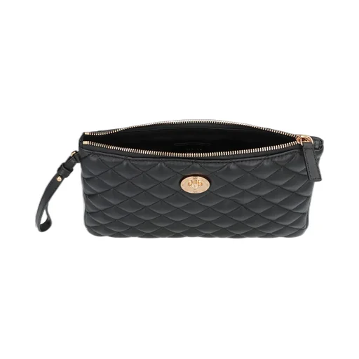 Quilted Logo Leather Clutch Bag