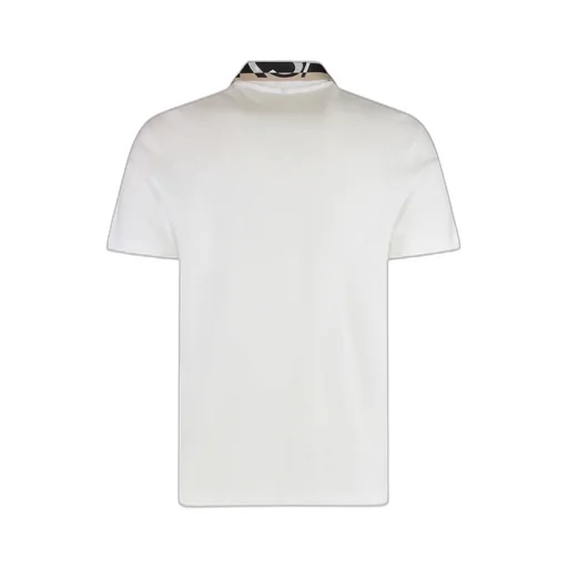 Patterned-Collar Logo Polo Shirt
