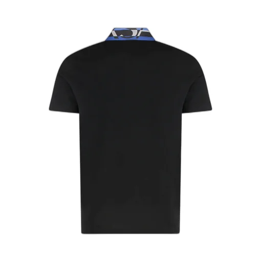 Patterned-Collar Logo Polo Shirt