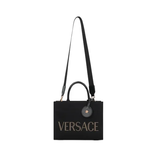 Studded Logo Canvas Tote Bag