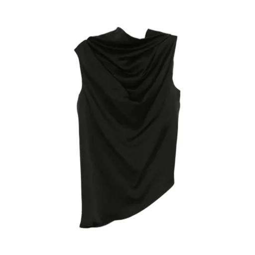 Cowl-Neck Sleeveless Blouse