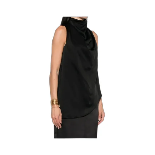 Cowl-Neck Sleeveless Blouse