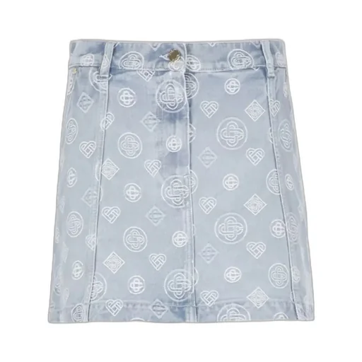 Casablanca Monogram Denim Logo Patch Skirt