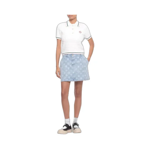 Casablanca Monogram Denim Logo Patch Skirt