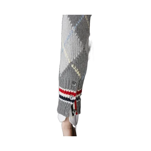 Thom Browne Argyle-Intarsia Knitted Cardigan
