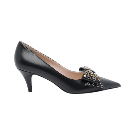Studded Bow-Detail Pumps
