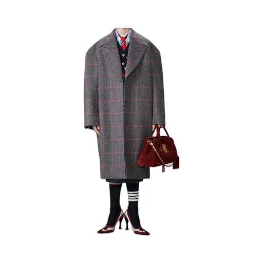 Thom Browne Argyle Intarsia V-Neck Cardigan