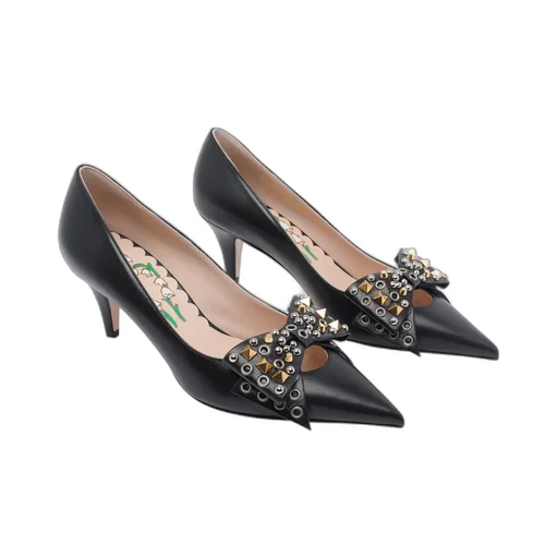 Studded Bow-Detail Pumps