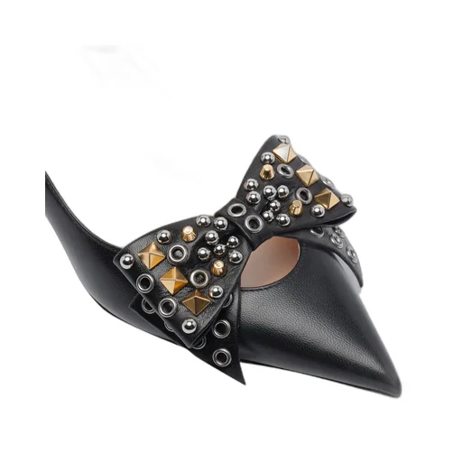 Studded Bow-Detail Pumps
