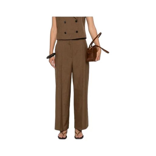 Pleated Cropped Trousers