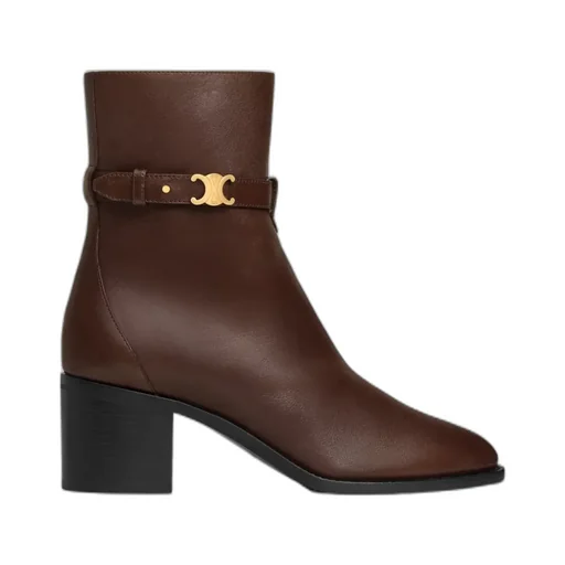 Celine Garance Triomphe Strap Boot In Calfskin