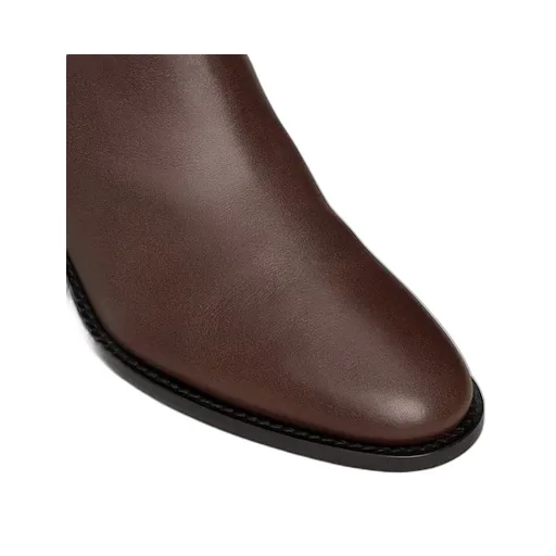 Celine Garance Triomphe Strap Boot In Calfskin