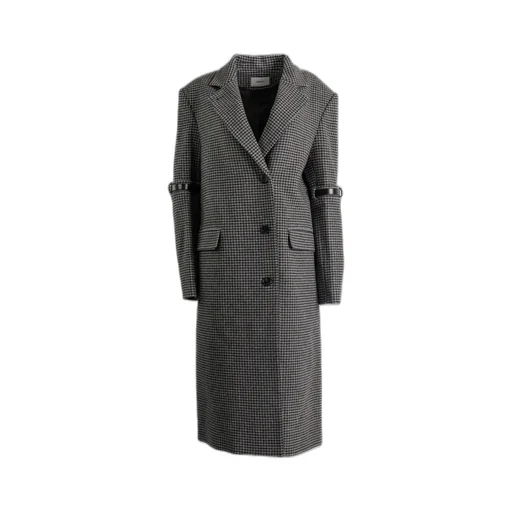 Houndstooth Strap Coat