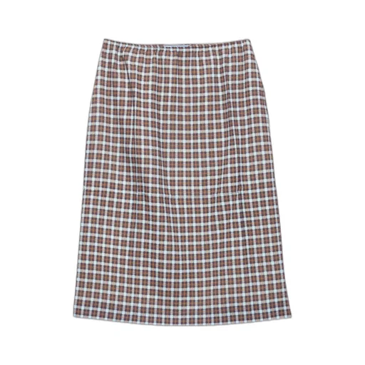 Checked Stretch Georgette Skirt
