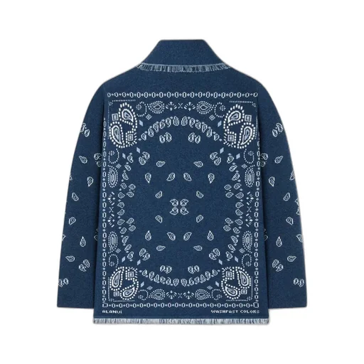 Alanui Paisley Jacquard Fringed Edge Cardigan