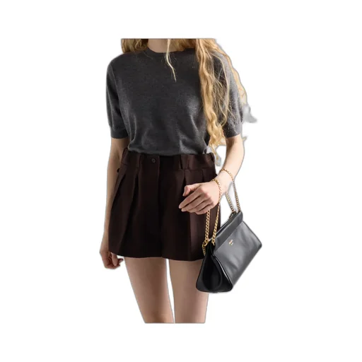 Prada Chevron Pleated Shorts