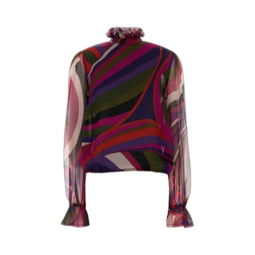 Pucci Abstract-Printed Drawstring Hem Blouse