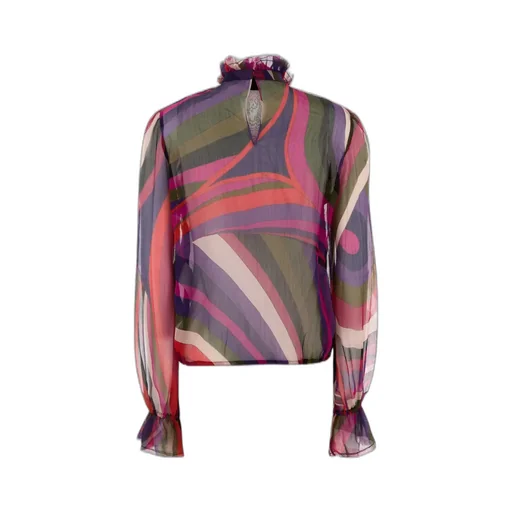 Pucci Abstract-Printed Drawstring Hem Blouse