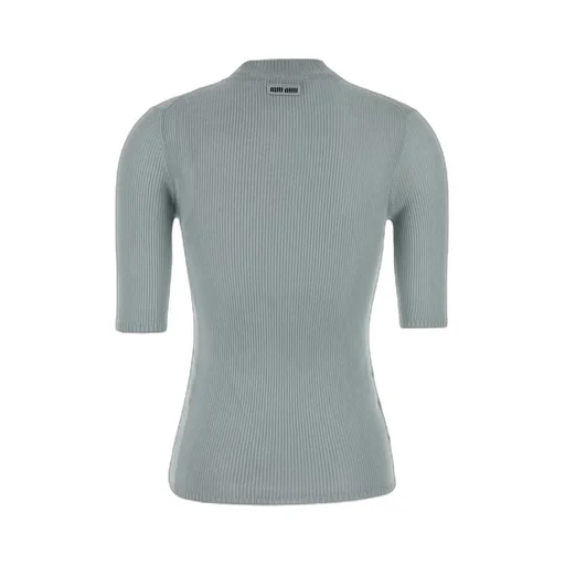 Miu Miu Short-Sleeved Ribbed Jumper
