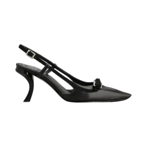 Virgule Slingback Pumps In Leather