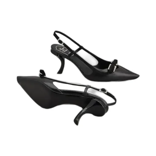 Virgule Slingback Pumps In Leather