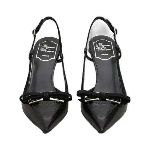 Virgule Slingback Pumps In Leather