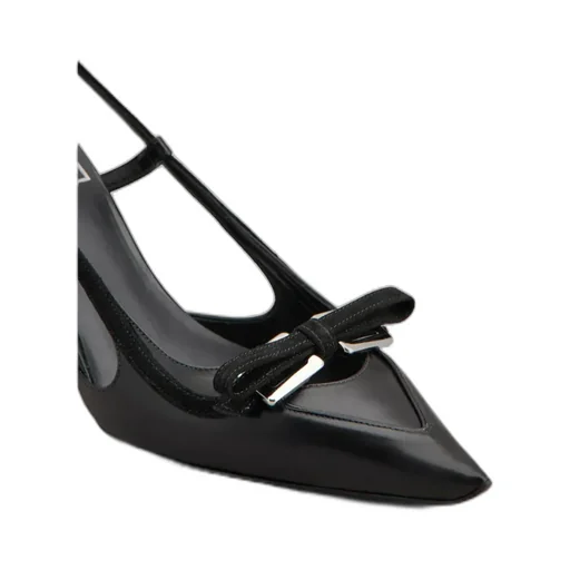 Virgule Slingback Pumps In Leather