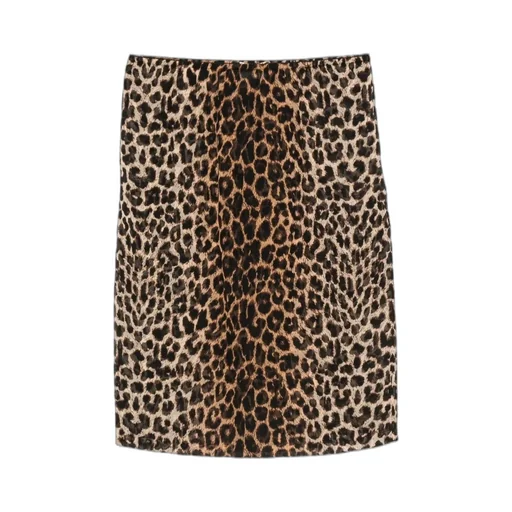 Saint Laurent Animla Printed Midi Skirt