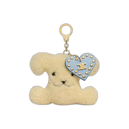 Triomphe Pom-Pom Charm In Shearling And Calfskin