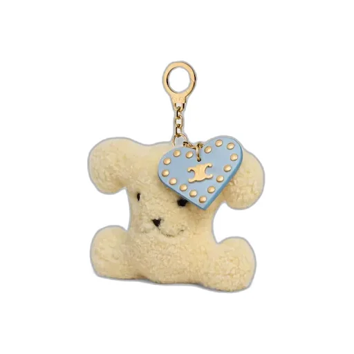 Triomphe Pom-Pom Charm In Shearling And Calfskin