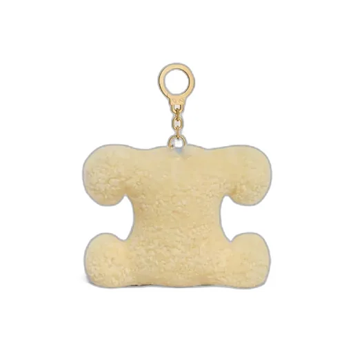 Triomphe Pom-Pom Charm In Shearling And Calfskin