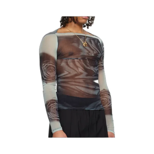 The Gray Blurry Roses' Top