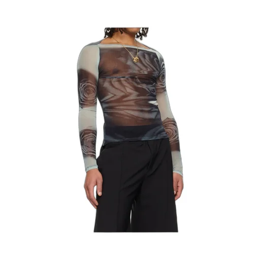 The Gray Blurry Roses' Top
