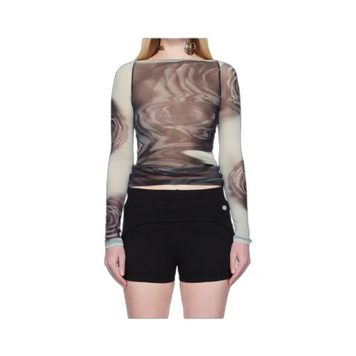 The Gray Blurry Roses' Top