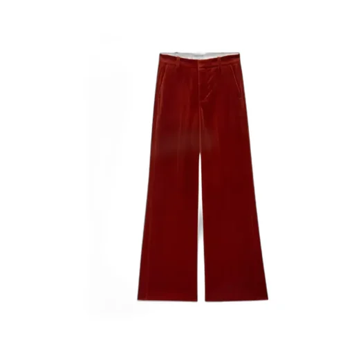 Wide-Leg Velvet Trousers