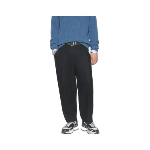 Pleated-Cotton Trousers