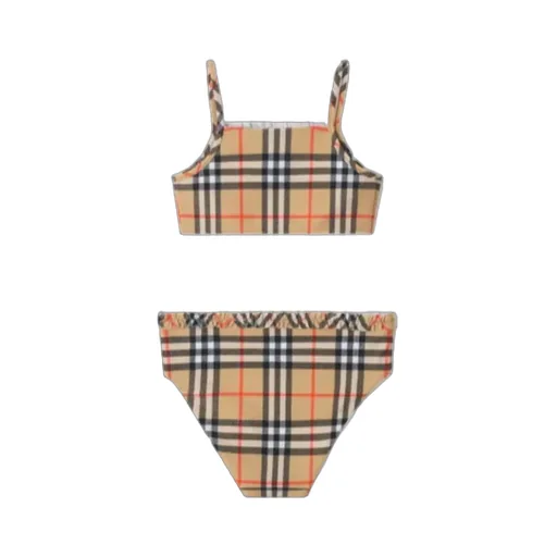 Burberry Kids Ruffe Trim Check Bikini