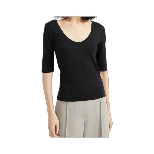 Brunello Cucinelli Scoop Neck Straight Hem T-Shirt