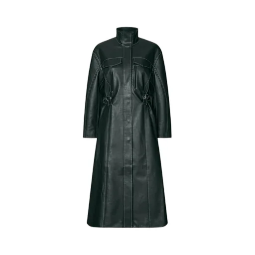 Drop Shoulder High Collar Coat