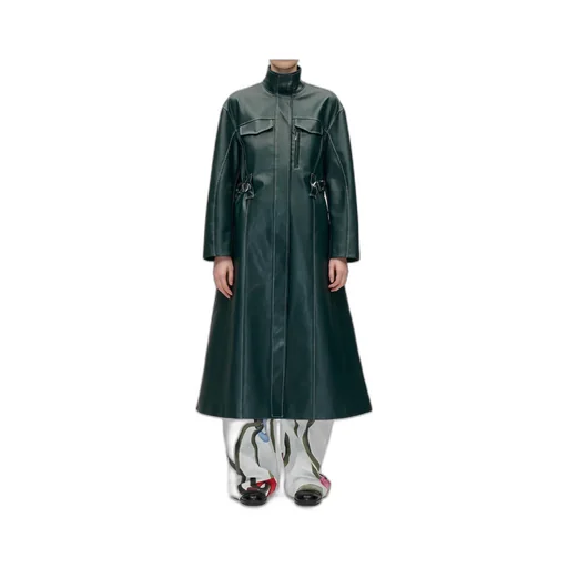 Drop Shoulder High Collar Coat