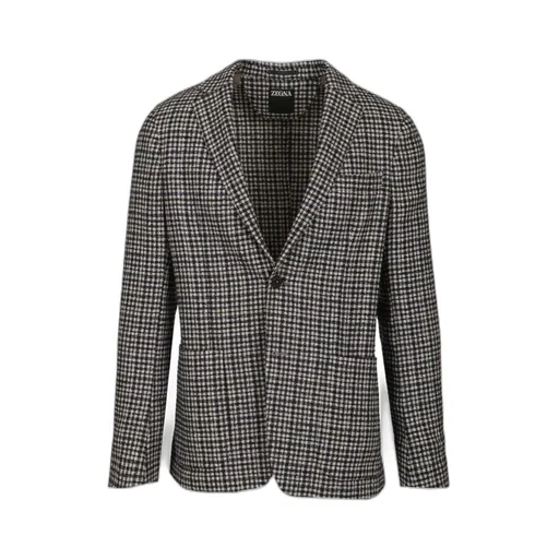 Zegna Checked V-Neck Jacket