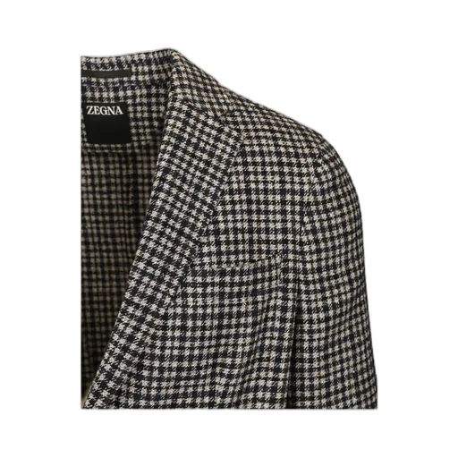 Zegna Checked V-Neck Jacket