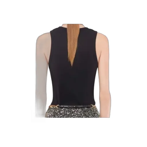 Eyelet-Detail Ribbed Tank Top