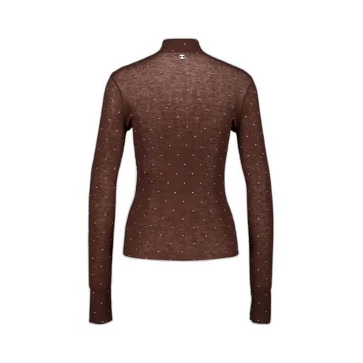 Embellished-Details Turtleneck Top